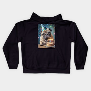 Pug Dog Birthday Card #1 Kids Hoodie